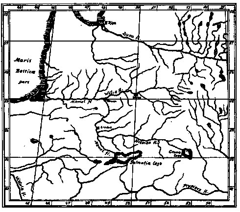 Réseau hydrographique du Niémen d'après la carte de Gérard Mercator (1623) 