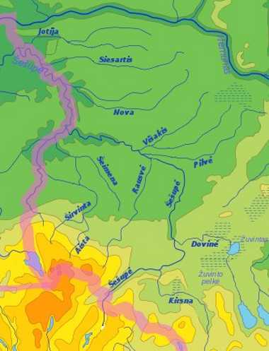 The river Sesupe catchment area